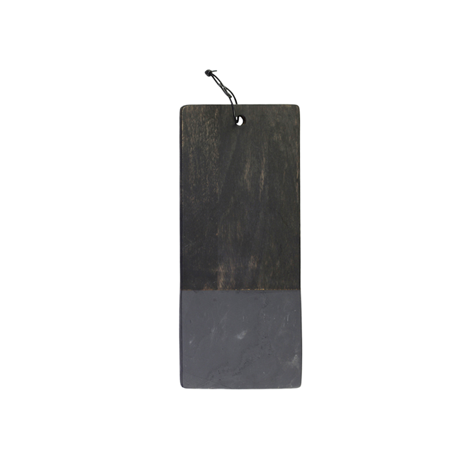 Raon Square Tapas Plate-Mango Wood+Stone W18